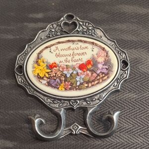 Floral Heart Wall Hook - Silver